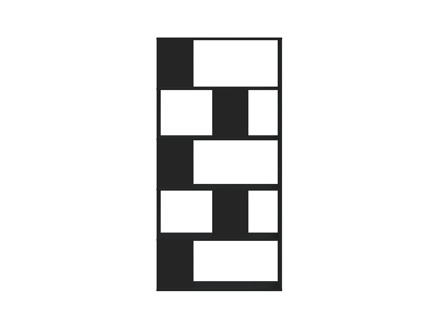 Bibliothèque 5 niveaux noir 80,5x23,5x162,5 cm bois ingénierie FR349485