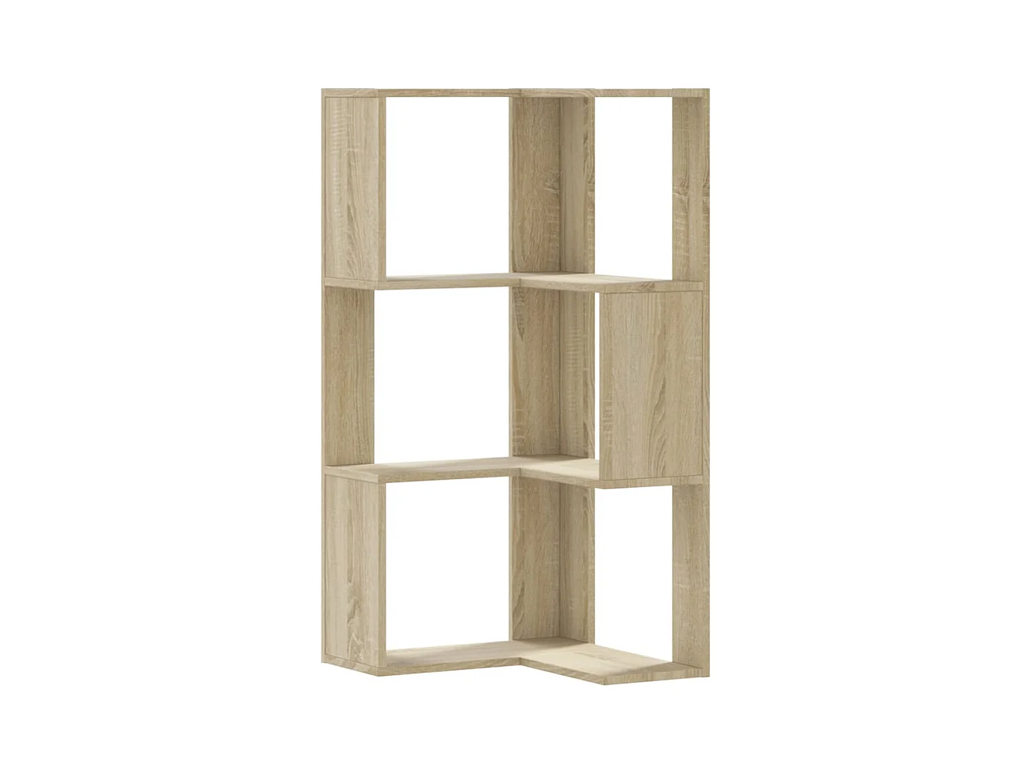 Biblioteca de esquina 3 niveles madera roble Sonoma 50x50x102cm ES481270