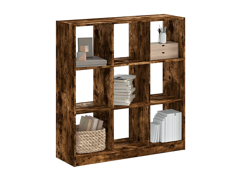 Bibliothèque chêne fumé 102x32x108 cm bois d'ingénierie FR630234