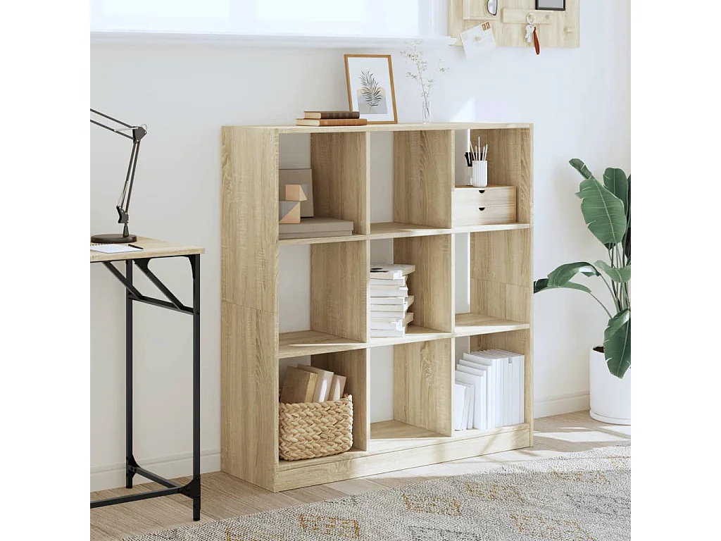 Bibliothèque chêne sonoma 102x32x108 cm bois d'ingénierie FR813583