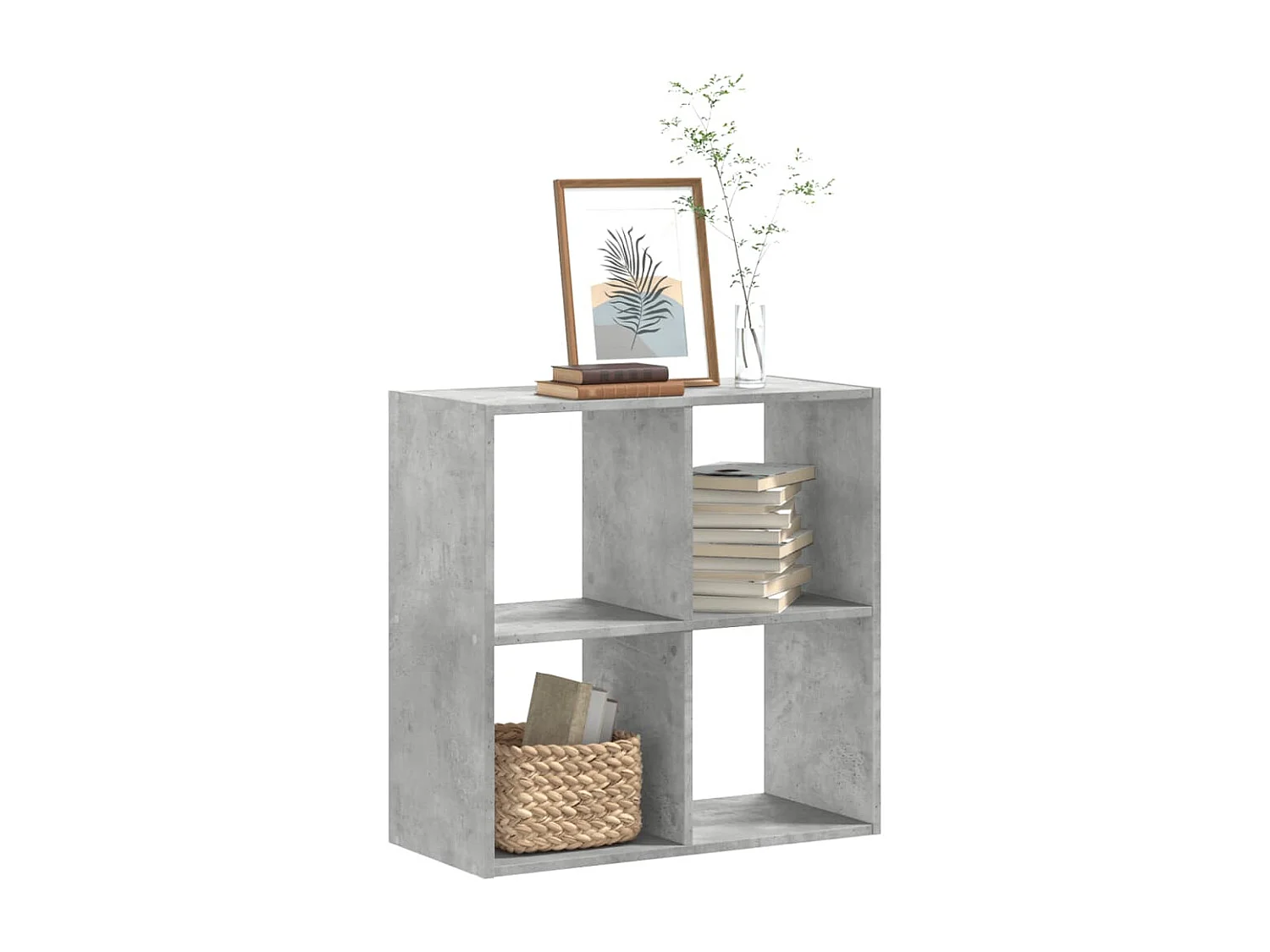 Bibliothèque gris béton 68,5x32x68,5 cm bois d'ingénierie FR262750