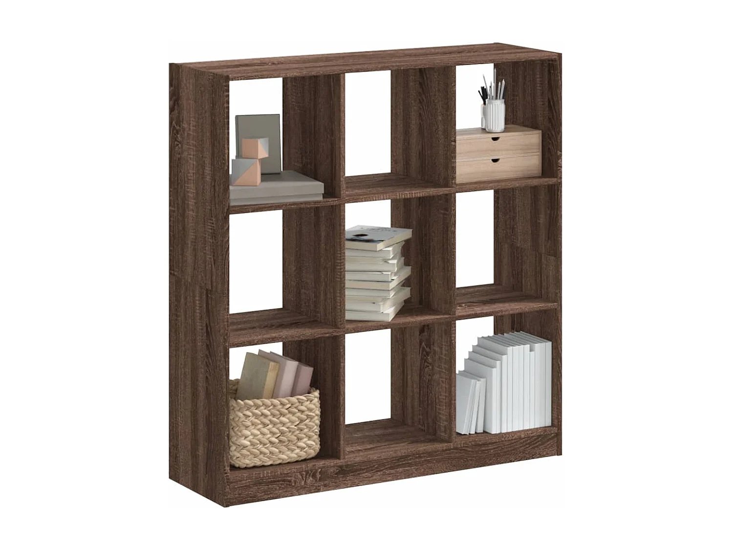 Bibliothèque chêne marron 102x32x108 cm bois d'ingénierie FR688621