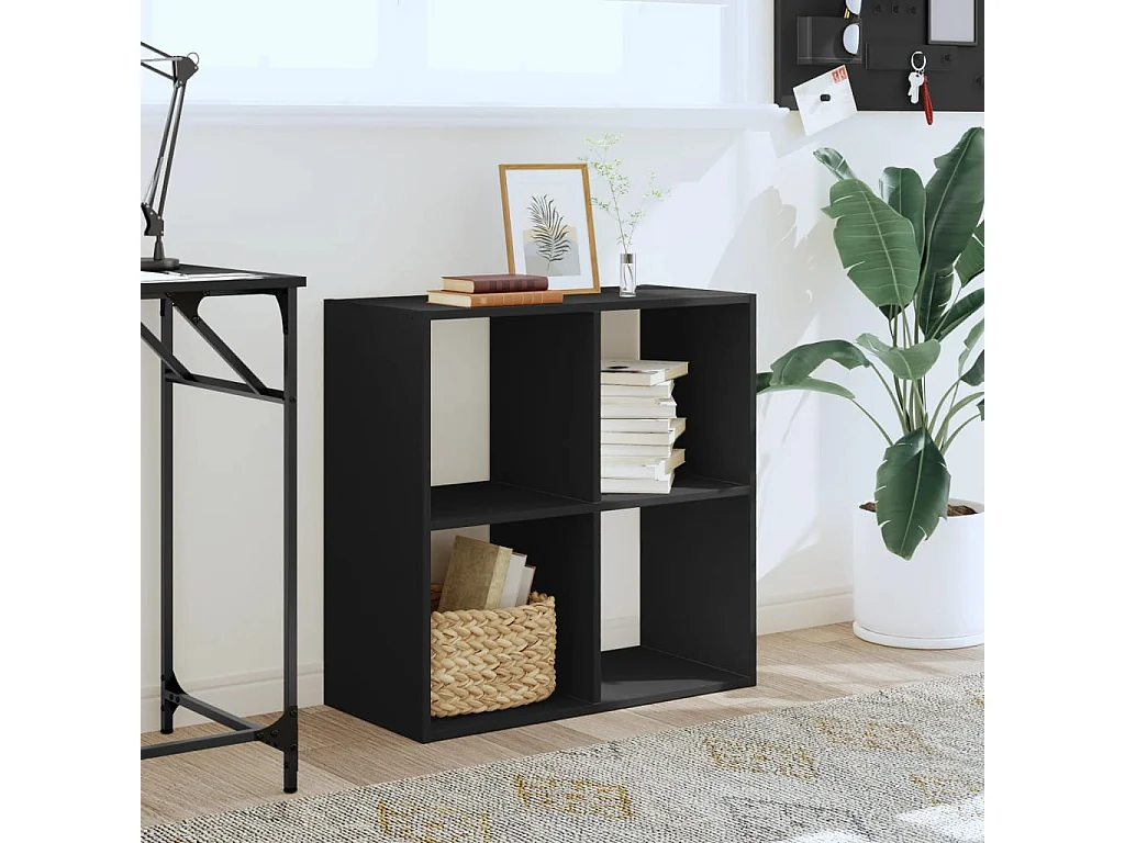 Biblioteca madera de ingeniería negro 68,5x32x68,5 cm ES293075