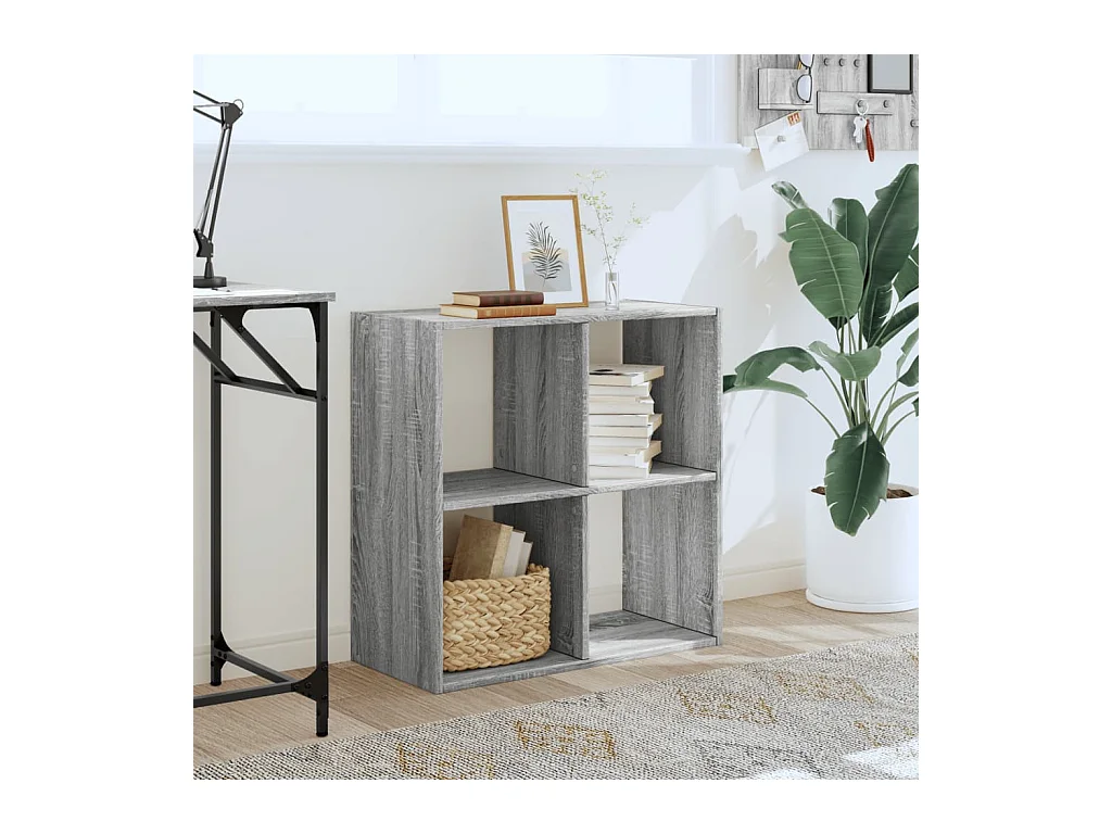 Biblioteca de madera de ingeniería gris Sonoma 68,5x32x68,5 cm ES587919