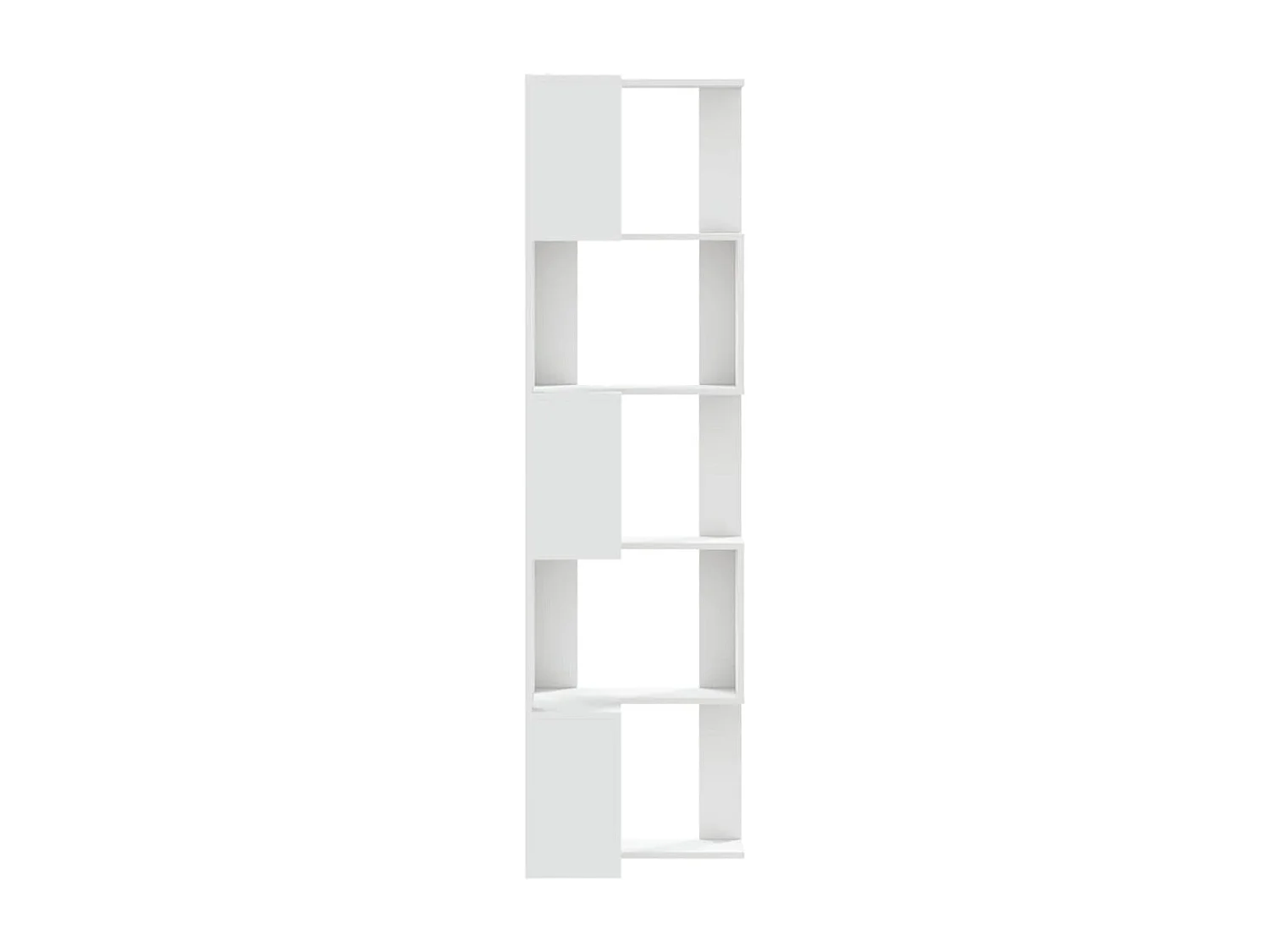 Bibliothèque d'angle à 5 niveaux blanc bois d'ingénierie FR198631