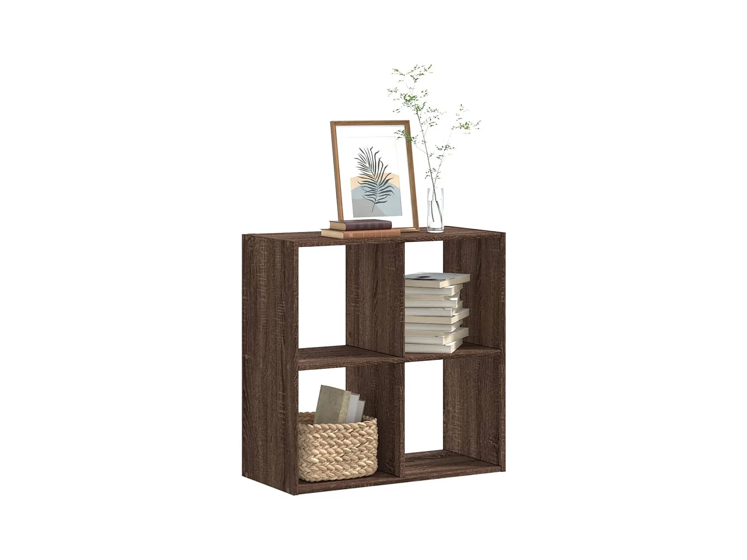Bibliothèque chêne marron 68,5x32x68,5 cm bois d'ingénierie FR396067