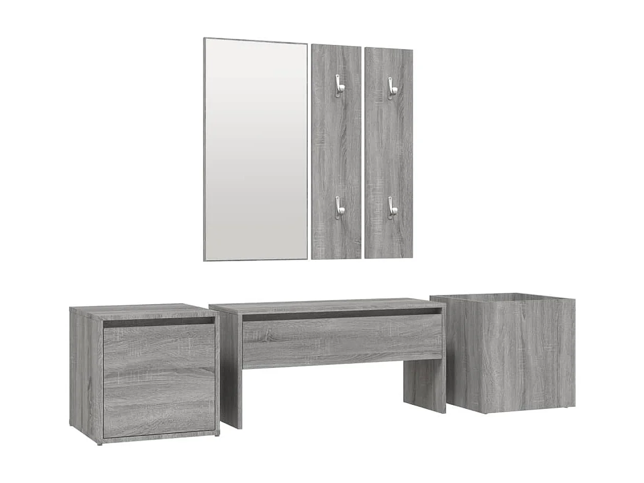 Set de muebles de recibidor madera contrachapada gris Sonoma ES683962