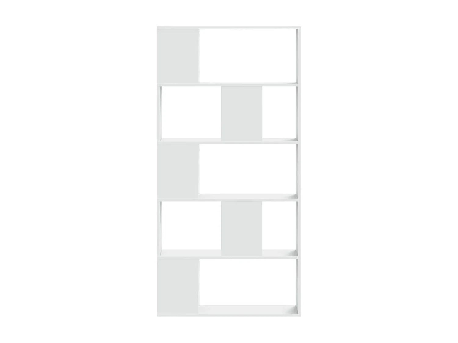 Estante com 5 prateleiras derivados de madeira branco PT237655