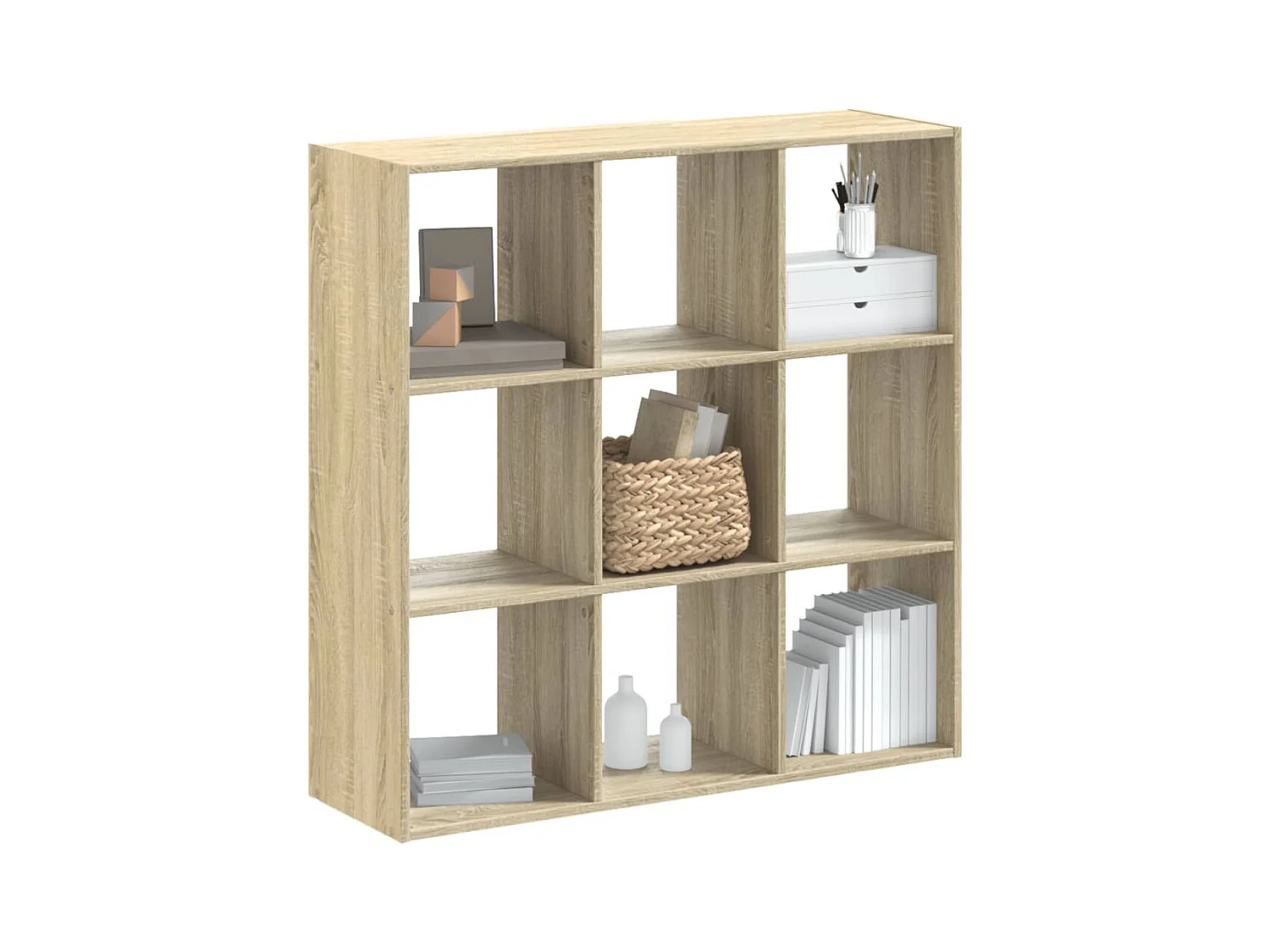 Bibliothèque chêne sonoma 102x32x102 cm bois d'ingénierie FR746787