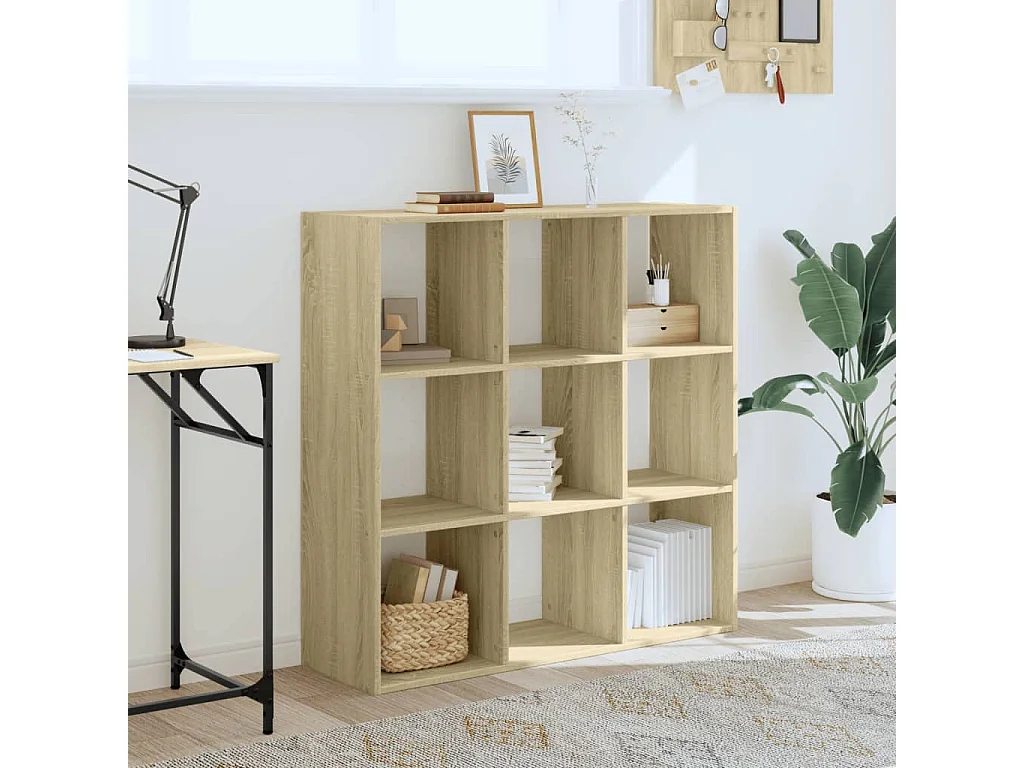 Bibliothèque chêne sonoma 102x32x102 cm bois d'ingénierie FR746787