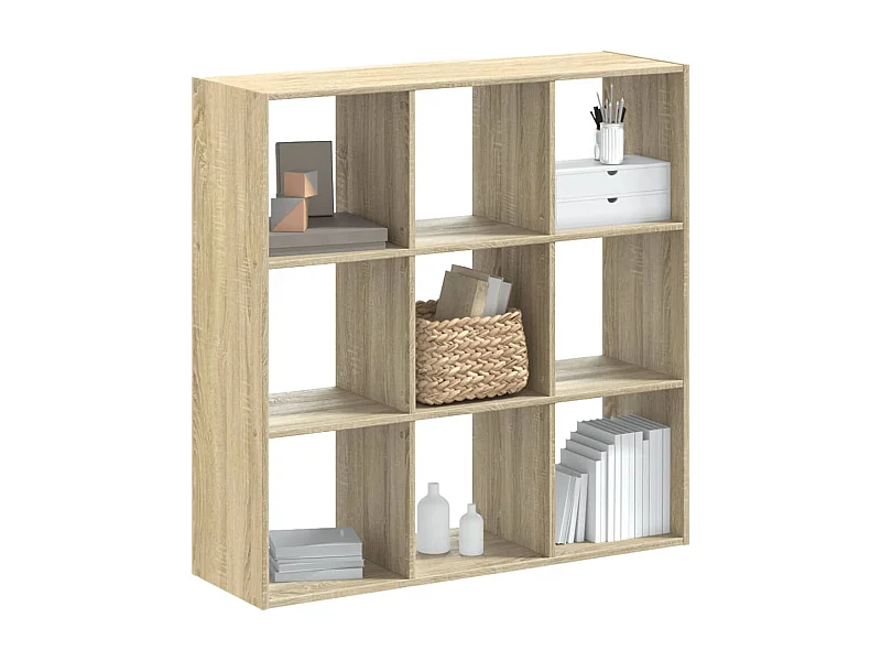 Bibliothèque chêne sonoma 102x32x102 cm bois d'ingénierie FR746787