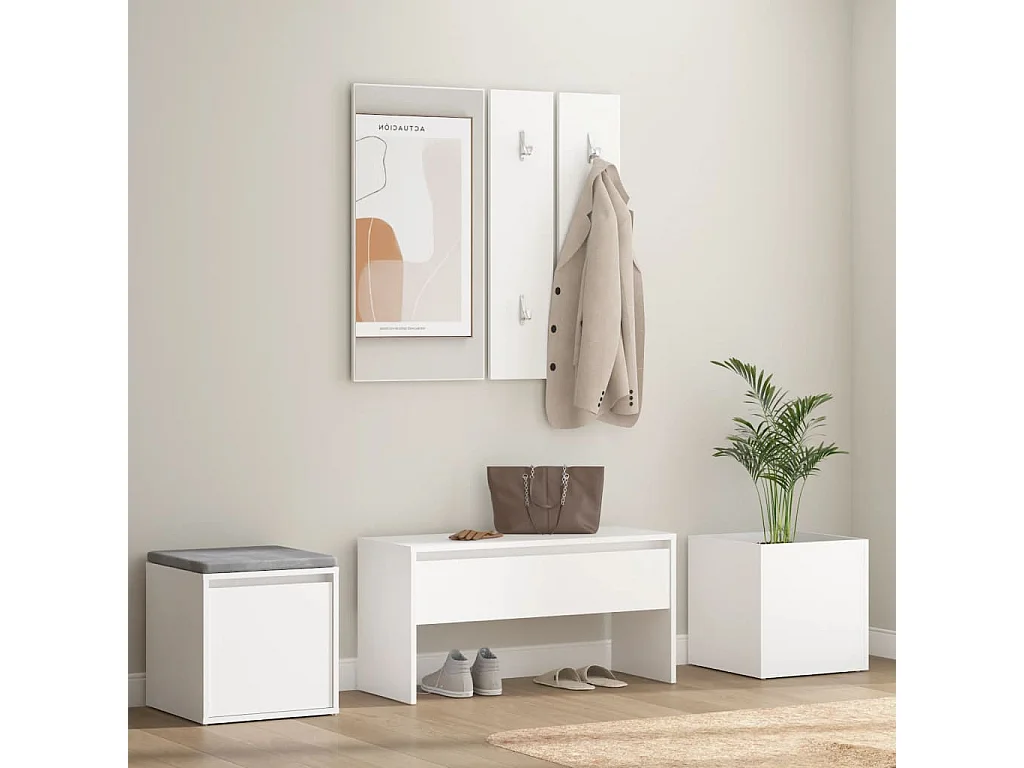 Ensemble de meubles de couloir Blanc Bois d'ingénierie FR858847