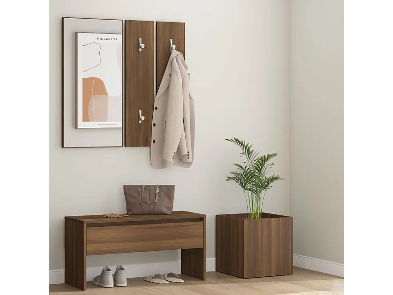 Ensemble de meubles de couloir Chêne marron Bois d'ingénierie FR573279