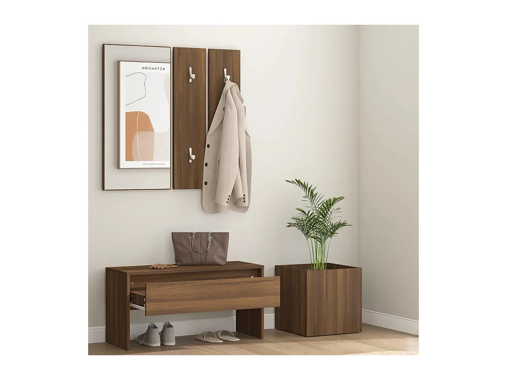 Ensemble de meubles de couloir Chêne marron Bois d'ingénierie FR573279