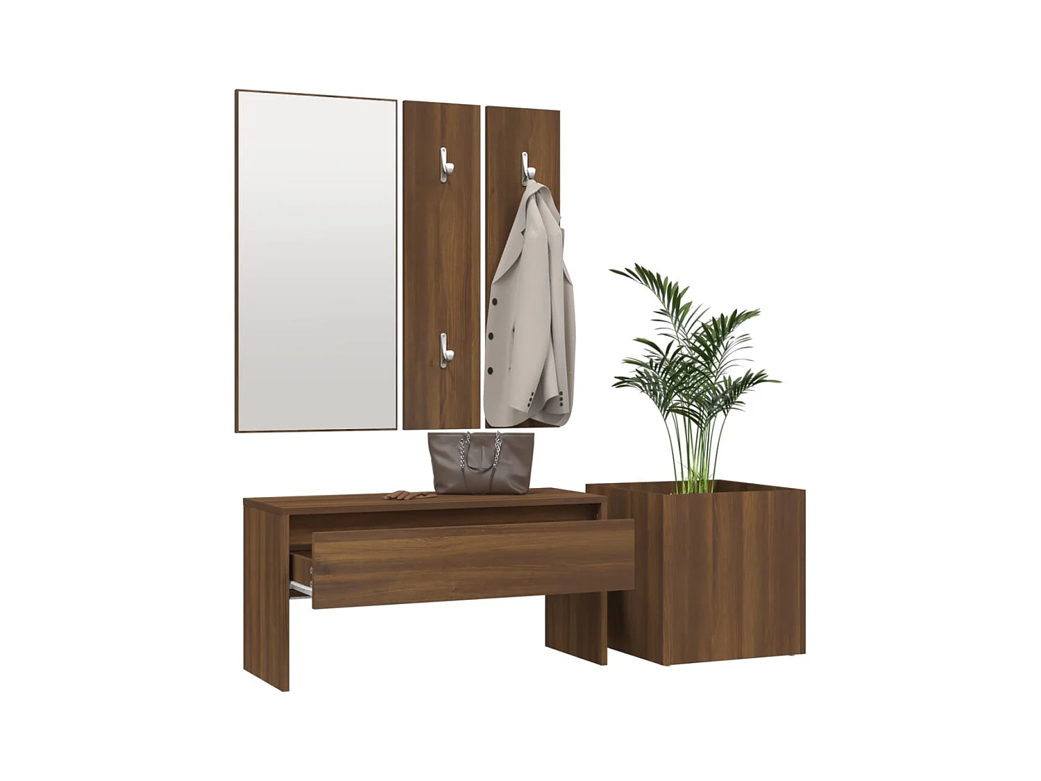 Ensemble de meubles de couloir Chêne marron Bois d'ingénierie FR573279