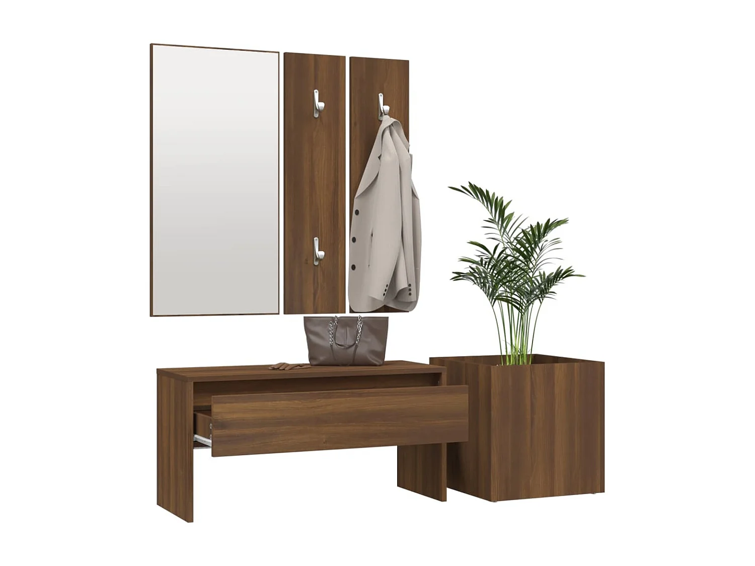 Ensemble de meubles de couloir Chêne marron Bois d'ingénierie FR573279
