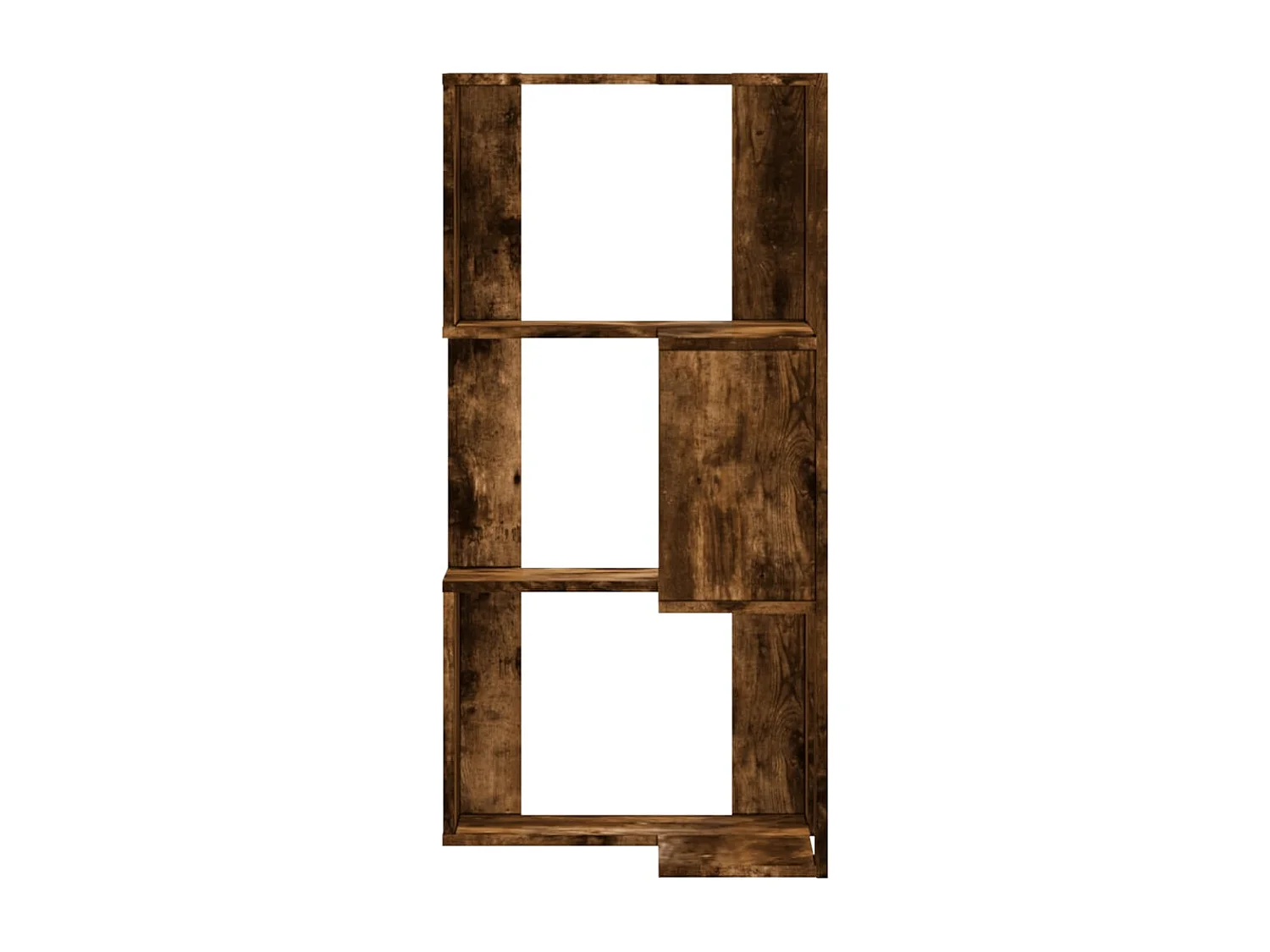 Bibliothèque d'angle à 3 niveaux chêne fumé bois d'ingénierie FR593009