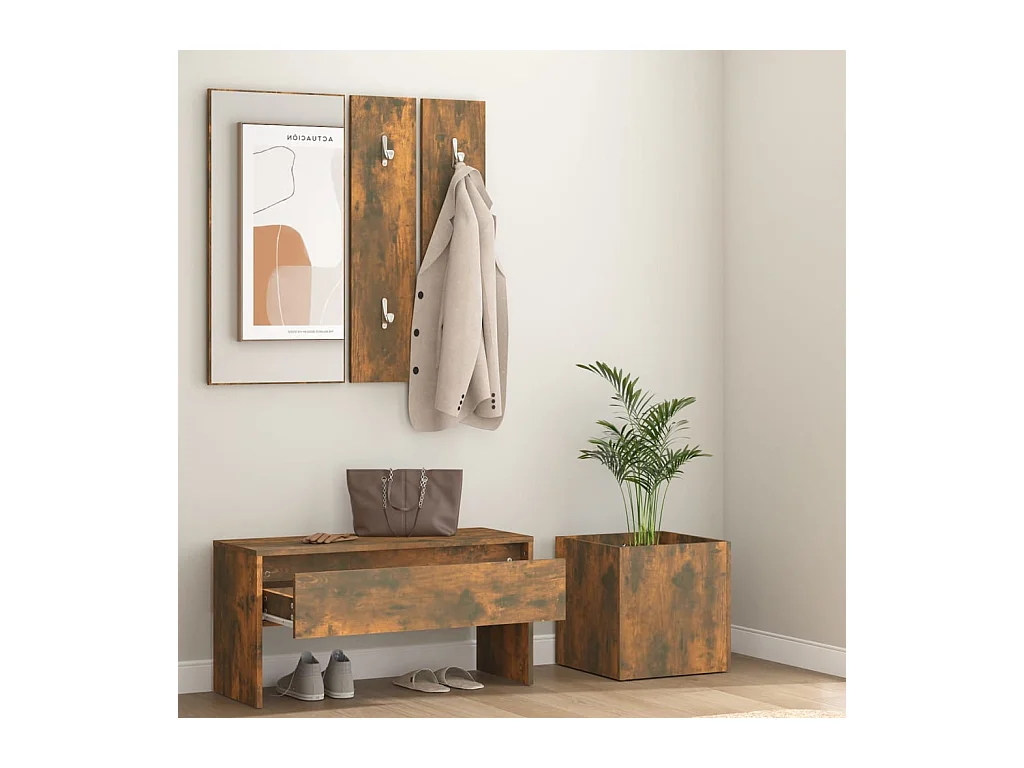 Ensemble de meubles de couloir Chêne fumé Bois d'ingénierie FR532304