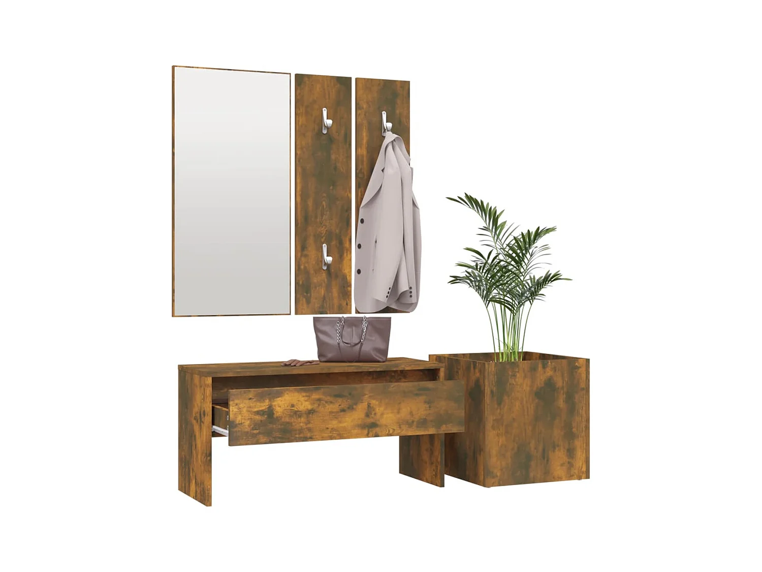 Ensemble de meubles de couloir Chêne fumé Bois d'ingénierie FR532304