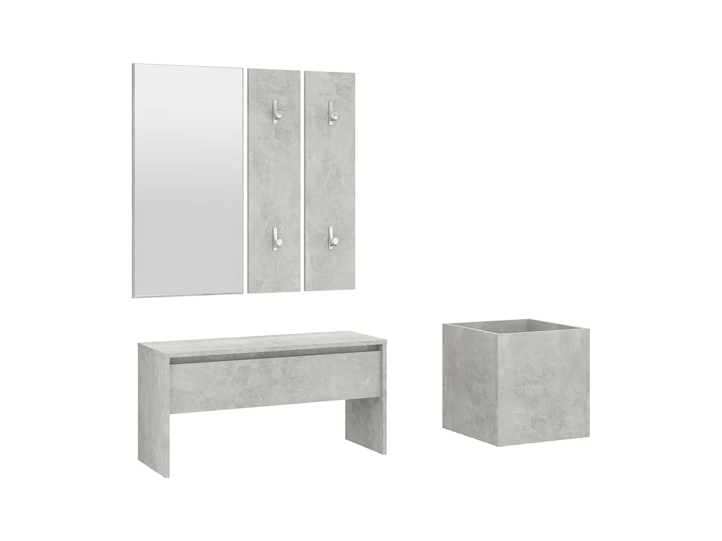 Ensemble de meubles de couloir Gris béton Bois d'ingénierie FR239514