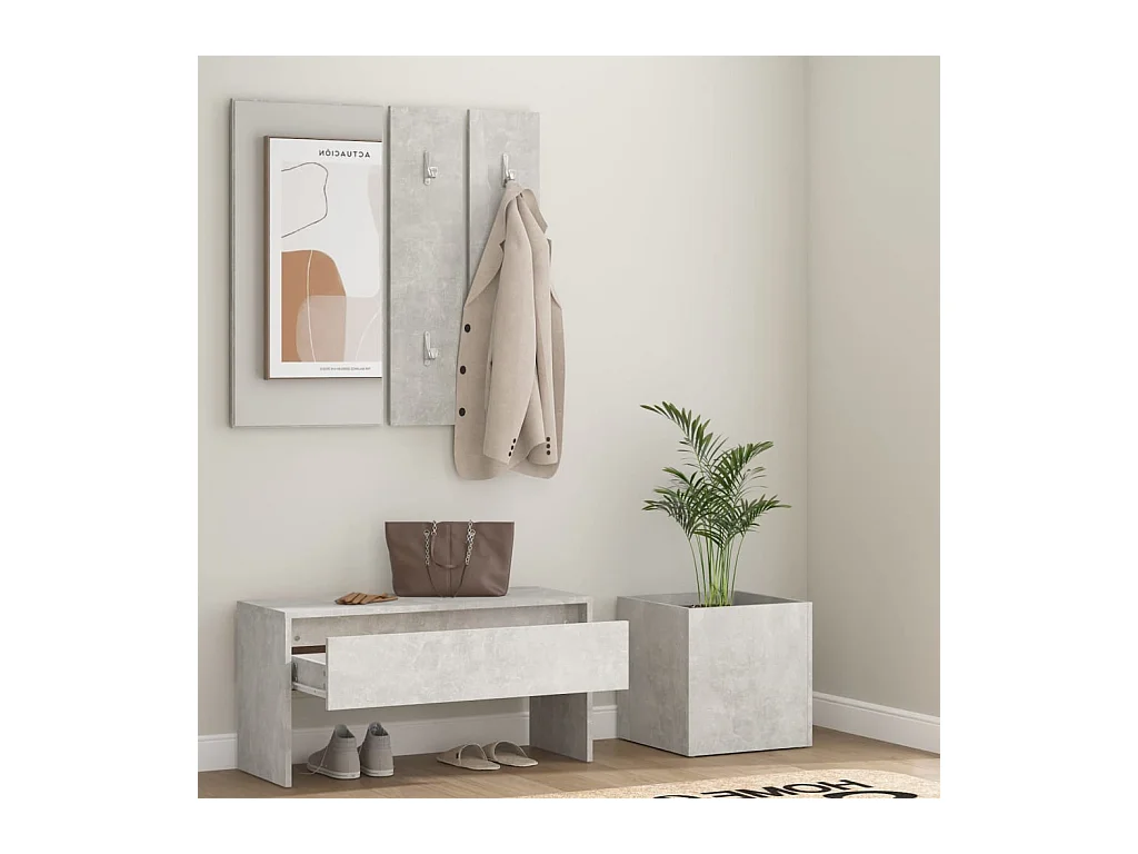 Ensemble de meubles de couloir Gris béton Bois d'ingénierie FR239514