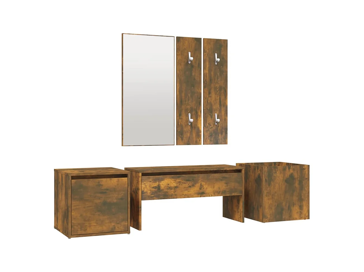 Ensemble de meubles de couloir Chêne fumé Bois d'ingénierie FR740788