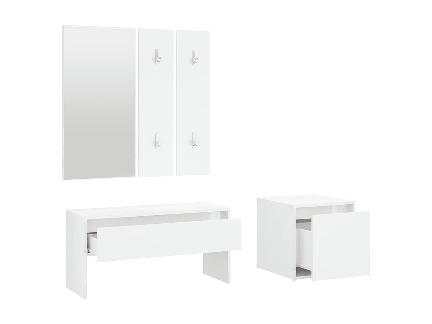 Ensemble de meubles de couloir Blanc Bois d'ingénierie FR502661