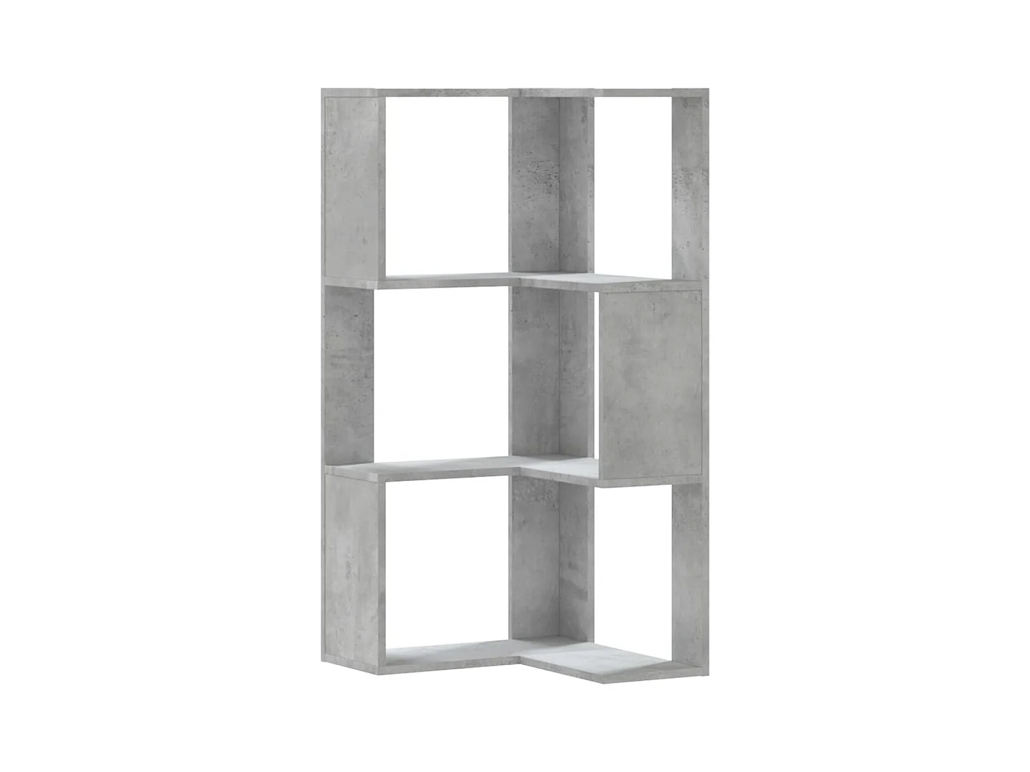 Biblioteca esquina 3 niveles madera gris hormigón 50x50x102 cm ES992037