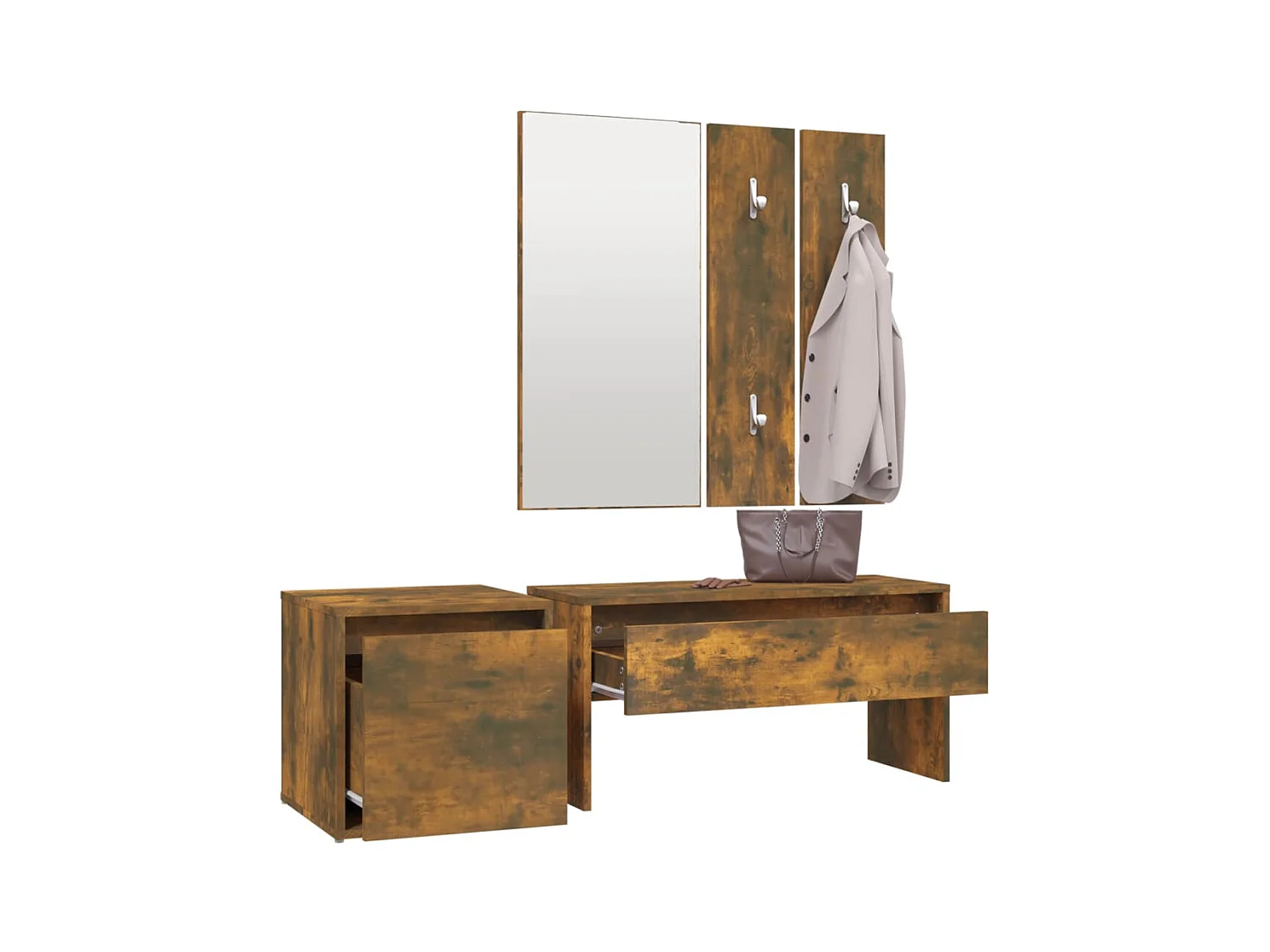 Ensemble de meubles de couloir Chêne fumé Bois d'ingénierie FR428151