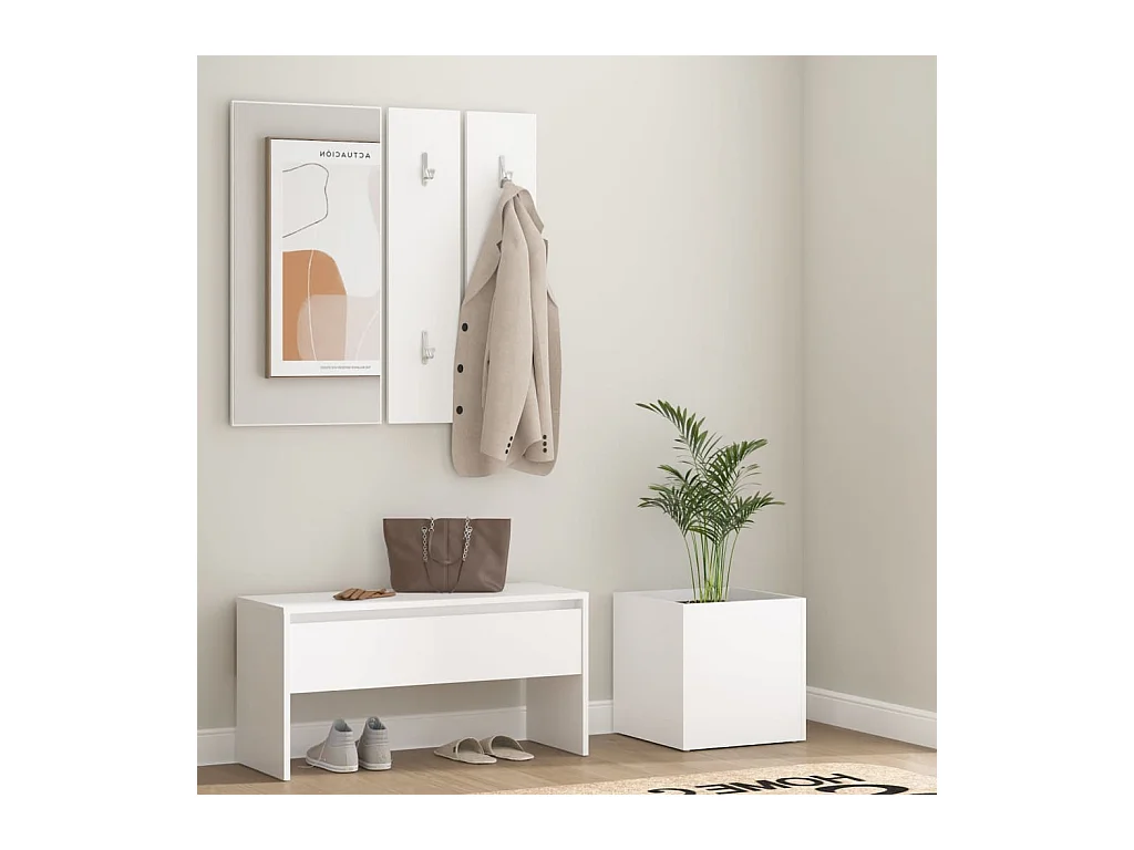 Ensemble de meubles de couloir Blanc Bois d'ingénierie FR742386