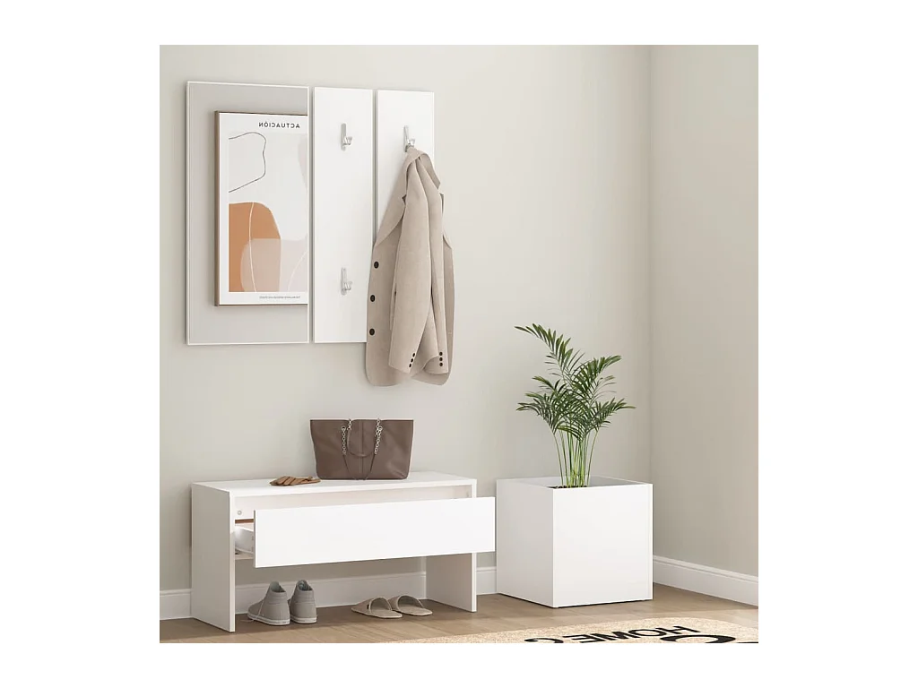 Ensemble de meubles de couloir Blanc Bois d'ingénierie FR742386