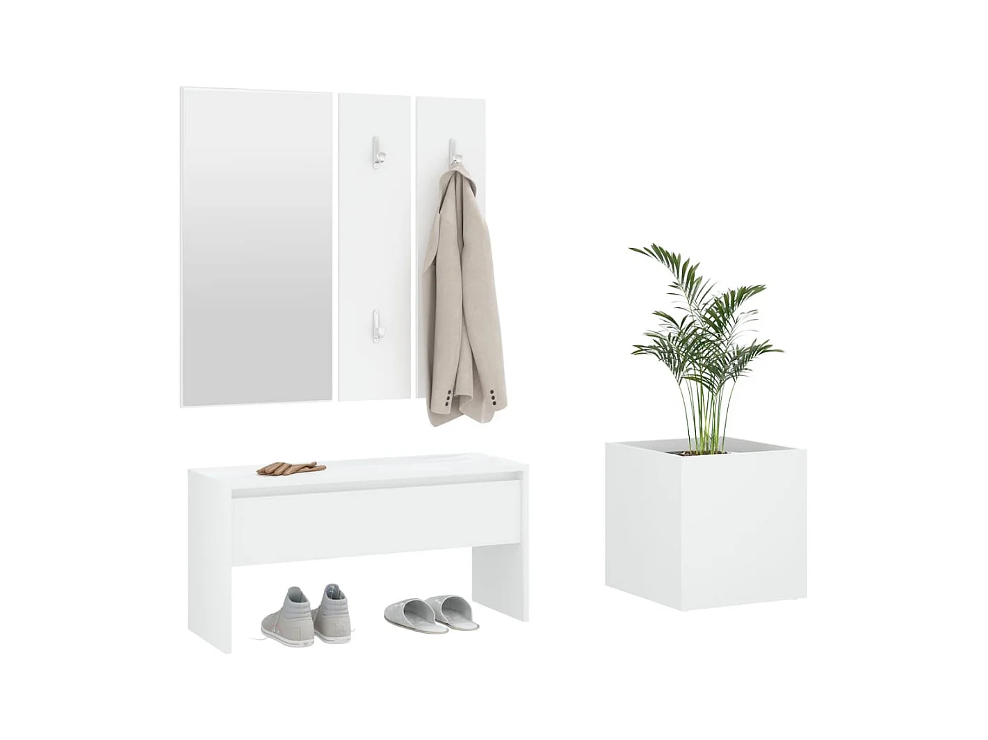 Ensemble de meubles de couloir Blanc Bois d'ingénierie FR742386