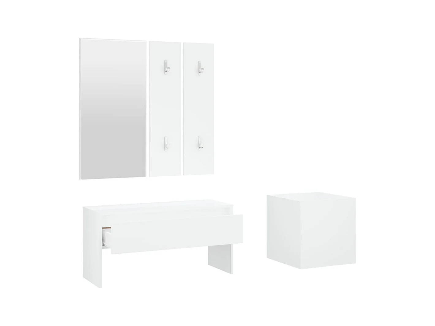 Ensemble de meubles de couloir Blanc Bois d'ingénierie FR742386