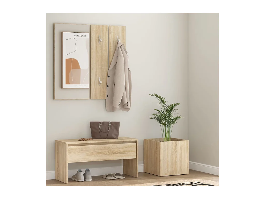 Ensemble de meubles de couloir Chêne Sonoma Bois d'ingénierie FR154226