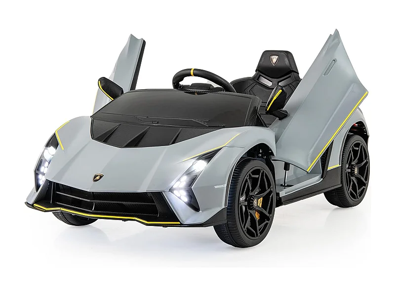 Voiture Électrique Enfants Lamborghini 12V avec Télécommande, Portes Hydrauliques, Lumières LED & Musique - Gris