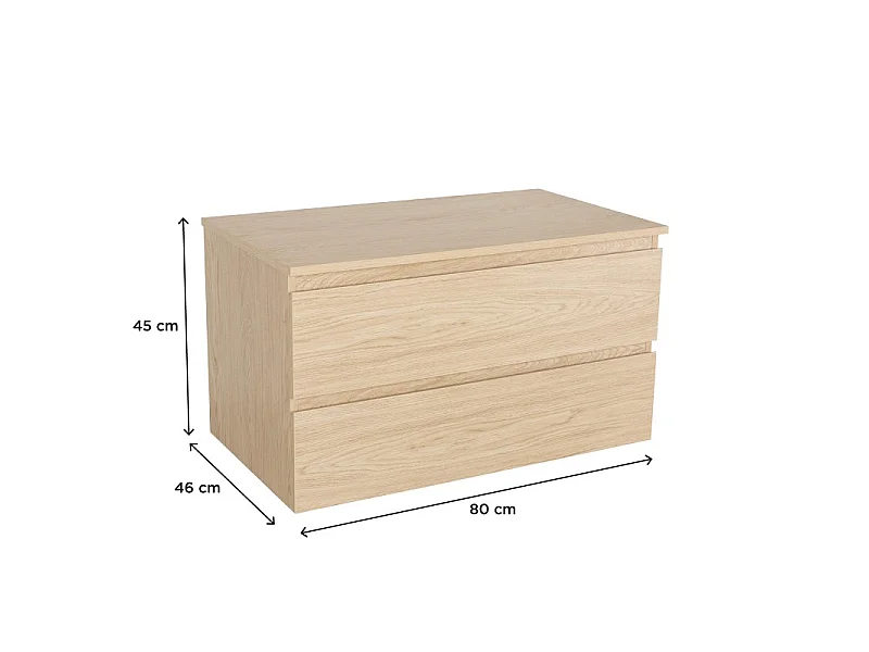 Pojedyncza szafka pod umywalkę z dekorem dębowym 80 cm SORRENTO