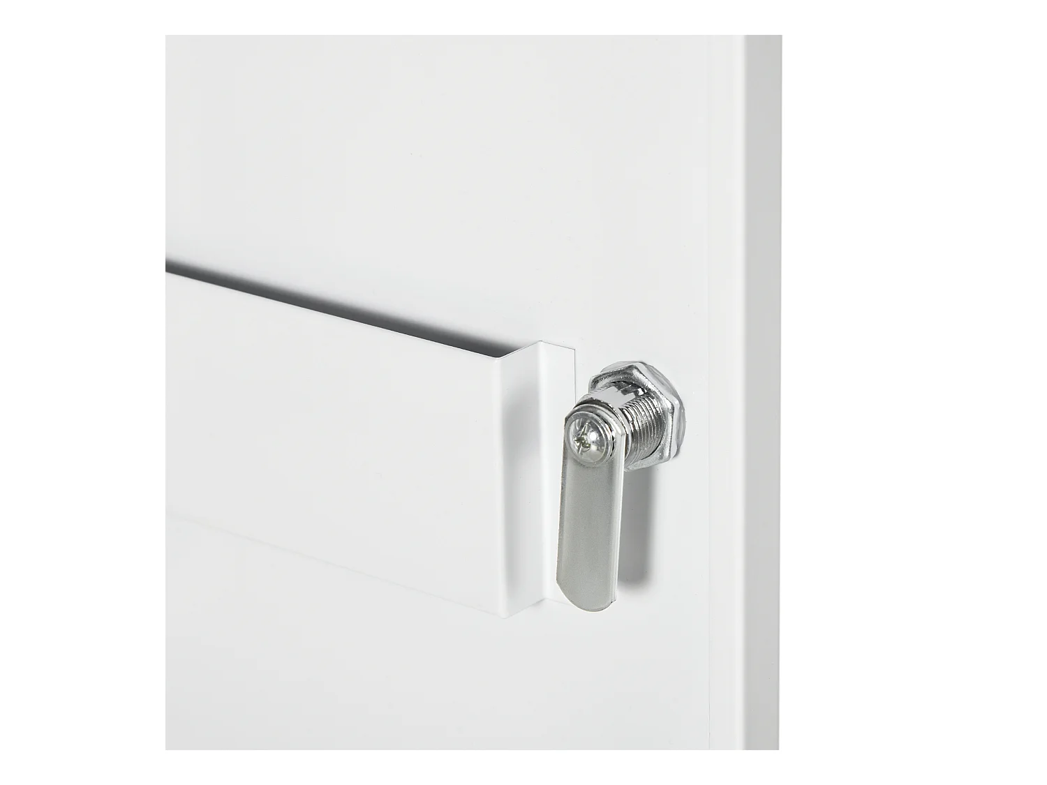 Armoire à pharmacie murale verrouillable avec 2 clés, en acier blanc, 40 x 15 x 53,5 cm