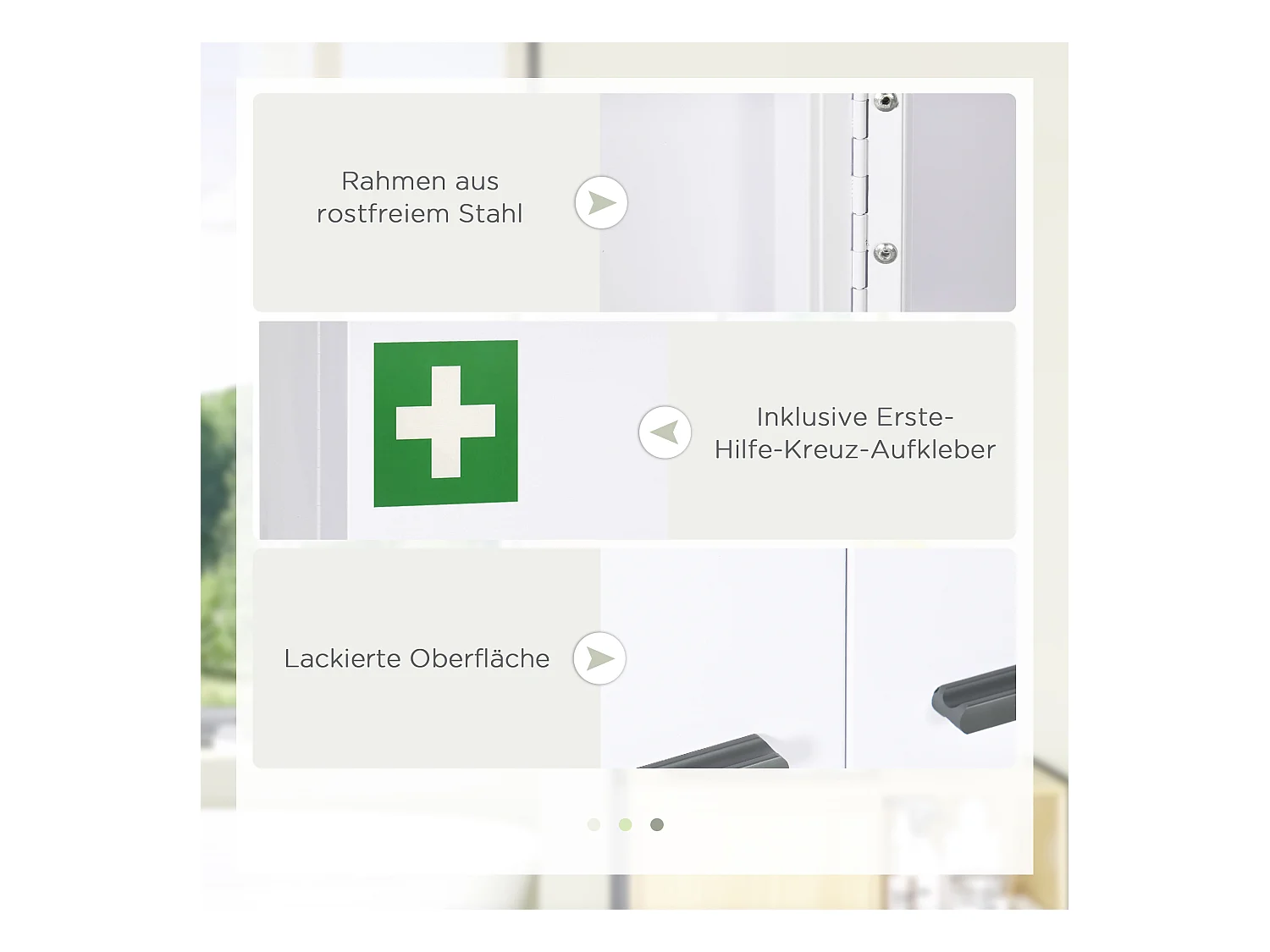 Armoire à pharmacie murale en acier blanc, 2 portes et 6 étagères, 55 x 18 x 60 cm