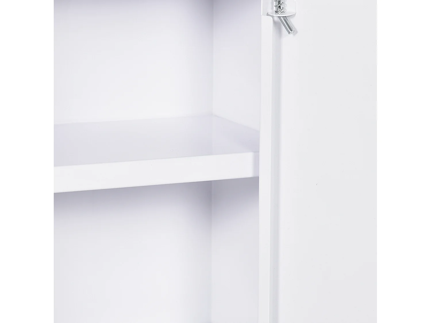 Abschließbarer Wandapothekenschrank mit 2 Schlüsseln, weißer Stahl, 40 x 15 x 53,5 cm