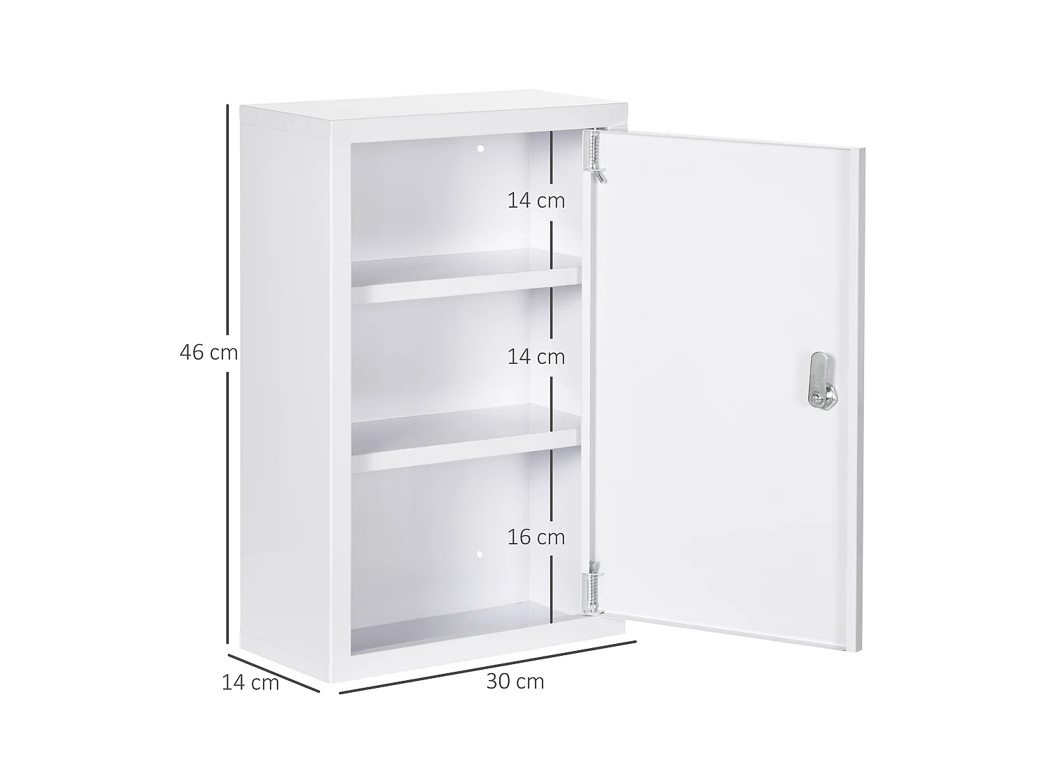 Armoire à pharmacie verrouillable pour la maison,avec 3 compartiments de sécurité enfants