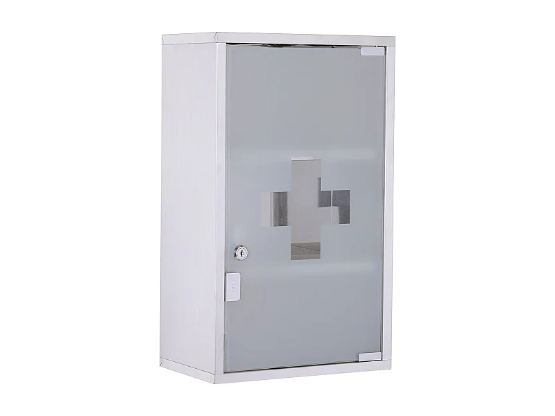 EHBO-kast van roestvrij staal met slot, 30 x 18 x 50 cm