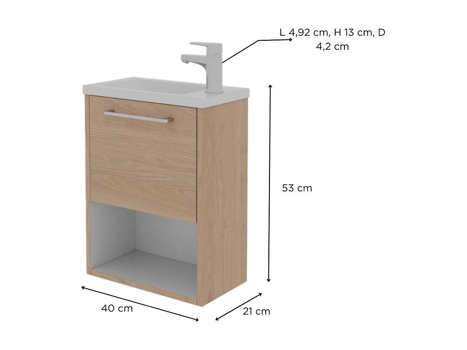 Conjunto mueble lavamanos + grifo NIKA