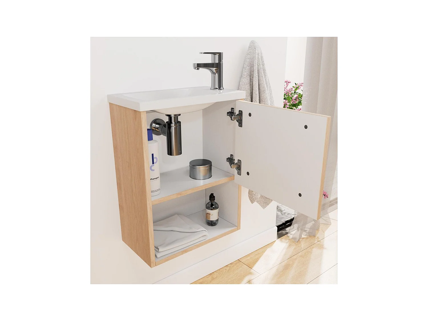 Conjunto mueble lavamanos + grifo NIKA