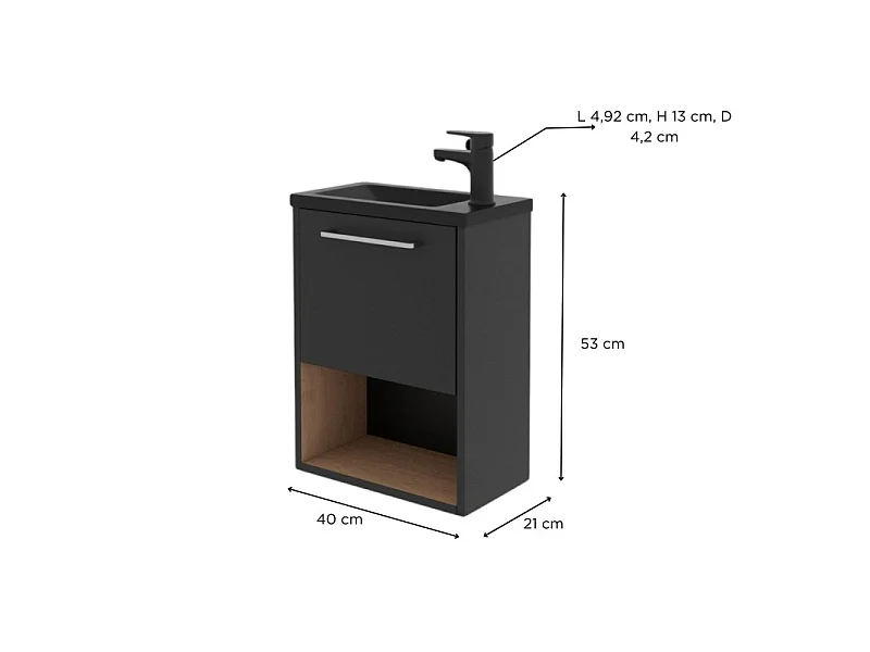 Conjunto mueble de lavabo + grifo NIKA