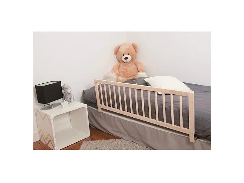 Nidalys Barriere de lit bois naturel 120 CM norme BS