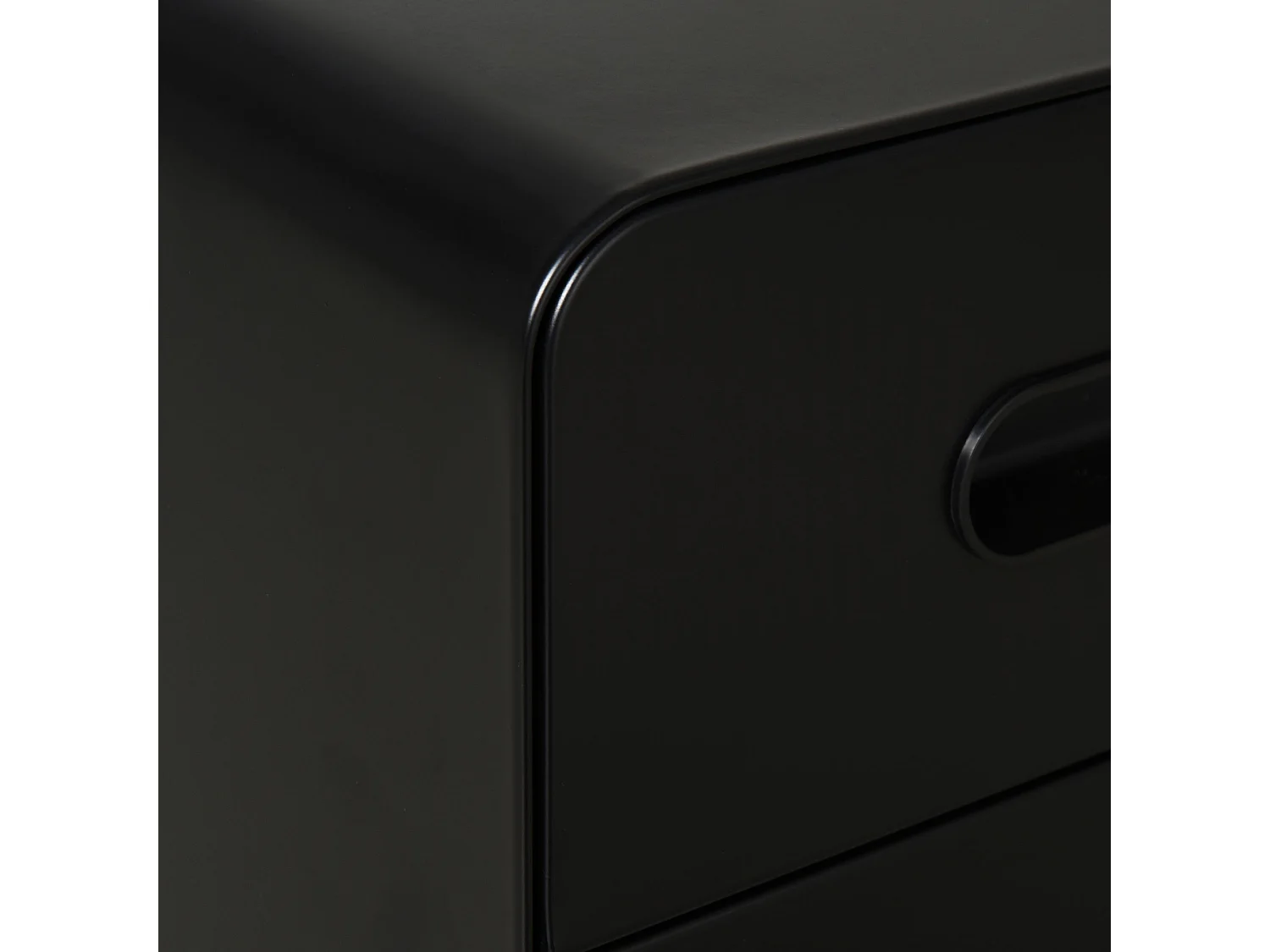 Armário de arquivo móvel com 3 gavetas, armário de escritório, aço preto, 39 x 48 x 59 cm