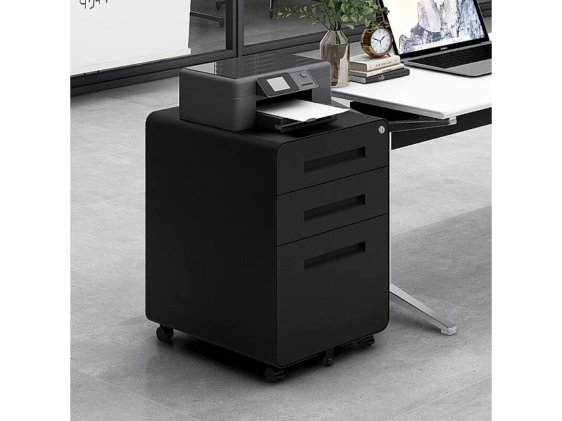 Mobiletto portadocumenti sottoscrivania a 3 cassetti, mobiletto portaoggetti semplice e versatile