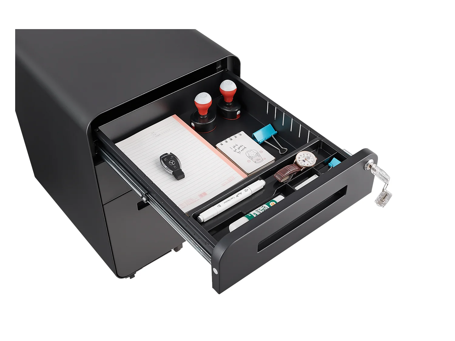 Mobiler Aktenschrank mit 3 Schubladen unter dem Schreibtisch, einfacher und vielseitiger Aufbewahrungsschrank