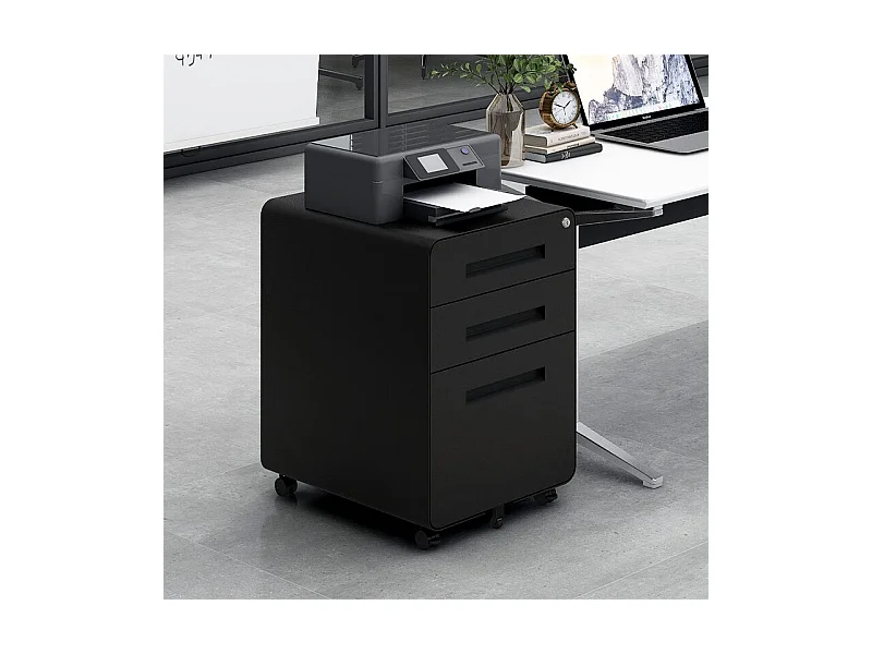 Classeur mobile 3 tiroirs sous le bureau, armoire de rangement simple et polyvalente
