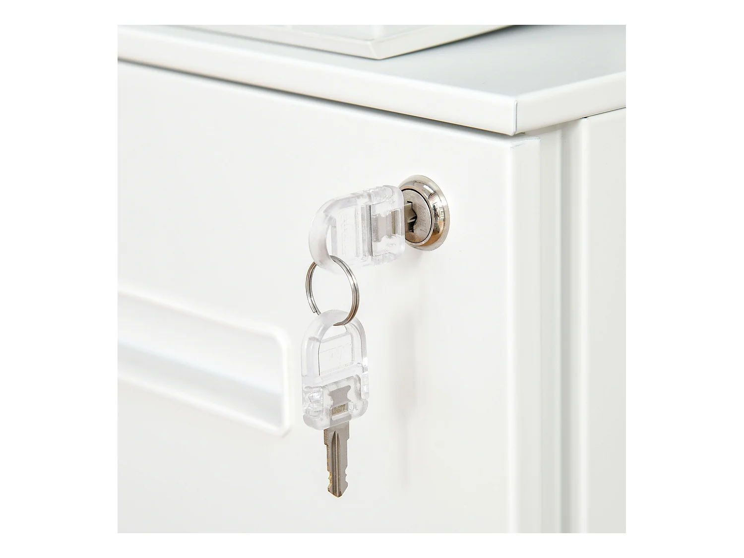 Vinsetto Rollcontainer  Aktenschrank mit 2 Schubladen, Abschließbar, Rollen, A4, Stahl